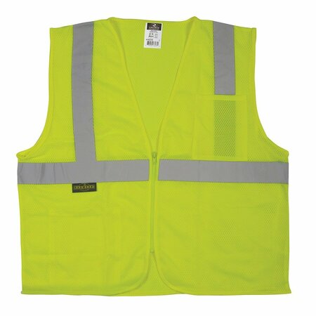 SUNBELT SAFETY VEST W/ZIPPER GREEN - L 11.5" x9" x0.5" A-B1SV2ZGML